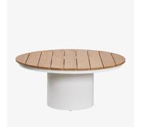 Table Basse De Jardin Ronde Ø90 Cm En Teck Et Aluminium Anturio Bois De Teck