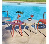 Table basse de jardin ronde acier époxy - Massaï - Ø 60 cm