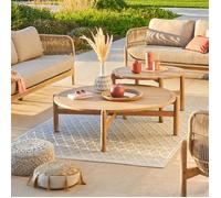 Table basse de jardin ronde ""Deona"" 120x38cm en acacia - Hespéride
