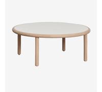 Table Basse De Jardin Ronde En Bois D'acacia Olivia Blanc Gardenia Acacia Marron Clair Ø80 Cm Blanc