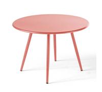 Table basse de jardin ronde en métal argile 40 cm Palavas, Oviala