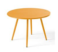 Oviala Table Basse de Jardin Ronde en métal Jaune 40 cm - Palavas