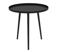 Outsunny Table Basse de Jardin Ronde, Table d'appoint extérieur avec Bord Rond en Acier, dim. Ø40 x 50H cm Noir