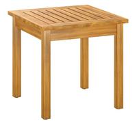 Table basse de jardin - table d'appoint - Outsunny - plateau à lattes, pieds réglables - bois d'acacia massif - 48x48x46cm - naturel
