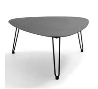Table basse de jardin triangulaire en aluminium noir Atoll - Oviala