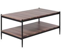 Table Basse de Salon à Etagère Fonctionnelle sous le Plateau Couleur Bois Sombre