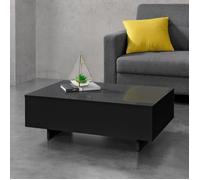 Table Basse de Salon Braunschweig 85 x 55 x 31 cm Noir Brillant [en.casa]