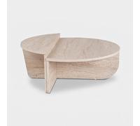 Vente-unique Table basse Orion – Travertin – 90 x 60 x H30 cm