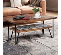 Table Basse de Salon en Bois Massif Sheesham - WOHNLING - Rectangulaire - Rangement
