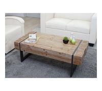 Mendler Table Basse de Salon HWC-A15, Sapin Massif Rustique 40x120x60cm