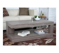 Table basse de salon HWC-A32, structure 3D FSC 40x110x60cm aspect chêne foncé Marron