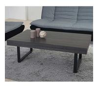 Table basse de salon Kos T576, MVG 40x110x60cm sonoma noir, pieds métalliques foncés