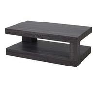 Table basse de salon HWC-A32, structure 3D MVG 40x110x60cm aspect chêne noir
