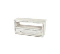 Table basse de salon, meuble bas, commode, 1 tiroir, shabby chic, vintage, blanc
