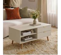 Table basse de salon Nand 100 x 50 x 45 cm beige sable