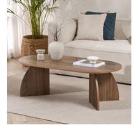 Table basse de salon Nohaza Dmora en bois noble noyer marron 120x60x40h cm