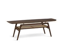 Table Basse de Surf Nordique Chaleureuse en Noyer avec Étagère