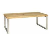 HAKU Table Basse Optique INOX, chêne, Finition Bois véritable, MDF, métal, Plateau nid d'abeille - Dim.: L 100 cm x H 38 cm x P 60 cm, Style: Modern