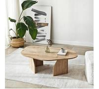 Table basse design effet bois, forme organique galet MARFA