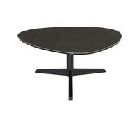 Table basse design en céramique noire et métal L84 cm LEWA