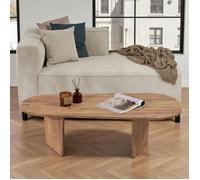 Table basse design organique effet pin, pieds obliques MARFA