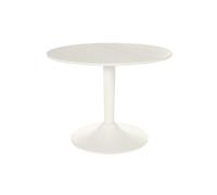 Table basse design ronde en céramique blanche et métal D60 cm MALOU