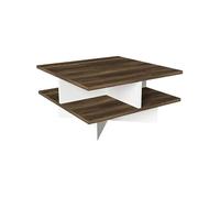 - Table basse design scandinave Hamton - L. 60 x H. 31 cm - Marron noix - Hamton