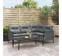 Table basse d'extérieur, anthracite, en acier, dimensions : 110 x 55 x 35 cm. (Marque : Maison Exclusive)