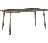 Table basse d'extérieur rectangulaire, grise, 80x40x37 cm, en polyrotin. Table pour balcon, terrasse, table d'extérieur, table de jardin, table à manger pour jardin, mobilier de jardin - 4104057