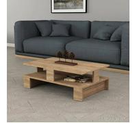 Table basse Dlettier - Dmora - Mélamine - Chêne 80x55.5h27.5 cm