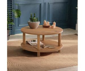 Table basse Dora : Fabriquée à partir de panneaux de particules 100% mélaminés d'une épaisseur de 25 mm. Pieds et colonnes en boi...