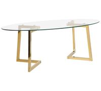 Beliani Table Basse Fresno - Verre/Doré