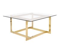 Table basse dorée en verre CRYSTAL - BELIANI - Carré - Contemporain