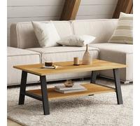 IDMarket – Table basse rectangulaire Madeleine 100 cm – double plateau bois et noir