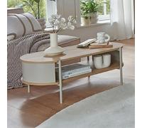 Table basse double plateau 100x54x37 cm en bois et métal beige - ERZKA