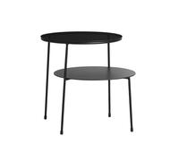 Duo Table d'appoint Noir avec Verre Fumé Foncé Woud - 5712800015201
