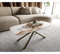 Table basse Edge Boot 100x50 cm céramique Minas Melange Sarity Metall finition effet titane
