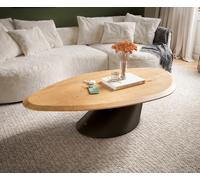 Table basse Edge Organique 140x76 cm Chêne naturel Flow-Edge Conis Métal Noir