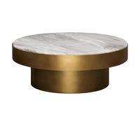 ATMOSPHERA CREATEUR D'INTERIEUR - Table basse ronde graphite, diamètre 80 cm, dorée