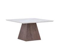 Table Basse Effet Marbre ""Cael"" 80cm Gris & Marron