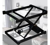 Table basse électrique à hauteur réglable, support de charge 60 kg, mécanisme à ciseaux en métal avec télécommande, idéal pour les repas, le bureau ou les postes de travail gaming. Design compact, n