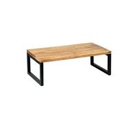 Table Basse en Acacia Massif et Métal Noir - BOWNA -