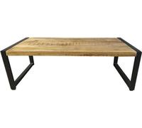 Table basse en acajou et métal, dimensions 140x70x45 cm