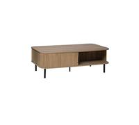 Table basse en acier / bois coloris beige - longueur 120 x profondeur 60 x hauteur 41 cm --