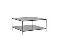 Table basse en acier noir, carrée, 2 niveaux, design - House Doctor, Fari - 85x85x42 cm