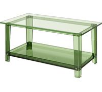 Table basse en acrylique, table centrale à 2 niveaux avec étagère de rangement, bureau basse rectangulaire moderne en acrylique, idéal pour la salle à manger, l'îlot de cuisine, le restaurant, le bure