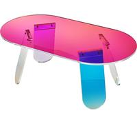Table basse en acrylique, table d'appoint en acrylique irisé, table d'appoint colorée en acrylique de 35 cm de haut, pour le café, les boissons, la nourriture, les collations, à utiliser dans le salon