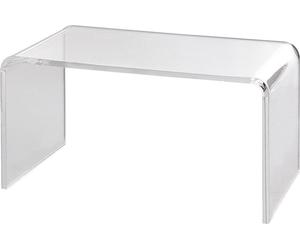 Table basse en acrylique, table d'appoint en acrylique transparent en forme de C, table d'appoint en acrylique transparent de 41,4 cm de haut, pour le café, les boissons, la nourriture, les collations