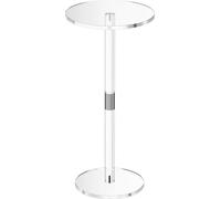 Table basse en acrylique, table d'appoint ronde transparente avec pied solide, support de table à gâteau moderne en acrylique, table d'appoint transparente pour café, boissons, nourriture, collations,