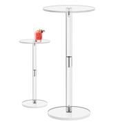 Table basse en acrylique, table ronde transparente, meubles modernes pour petits espaces, support de téléphone pour collations et café, élément d'accent transparent pour salon, tables compactes pour